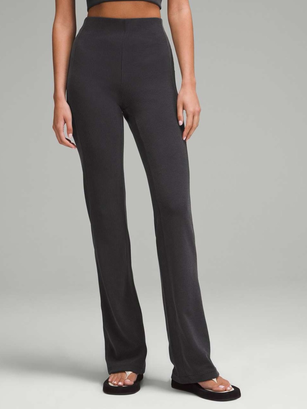 lululemon athletica Black Ribbed Waist Leggings - Size 10